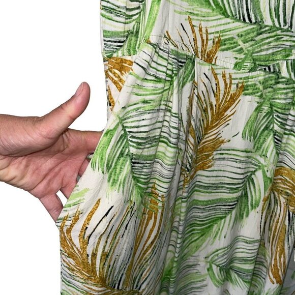 Jams World Vintage Astoria Midi Summer Dress Size Extra Small White Green Rayon - Picture 3 of 11